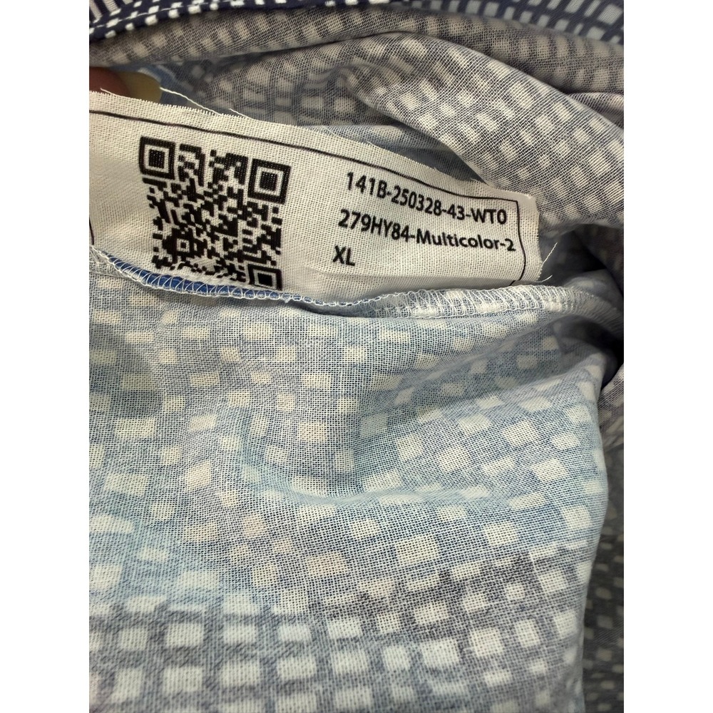 Mixed Geometric Print Patchwork Button Down Shirt… - image 4